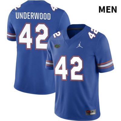 Men's Florida Gators #42 Rocco Underwood NCAA Jordan Brand Royal NIL 2022 Authentic Stitched College Football Jersey ZBK8662KL